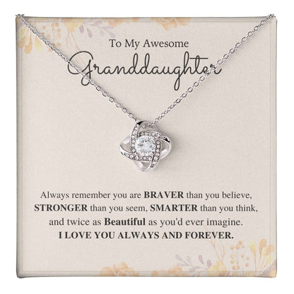 To My Granddaughter Love Knot Necklace – Always Remember You Are Loved — product thumbnail 35