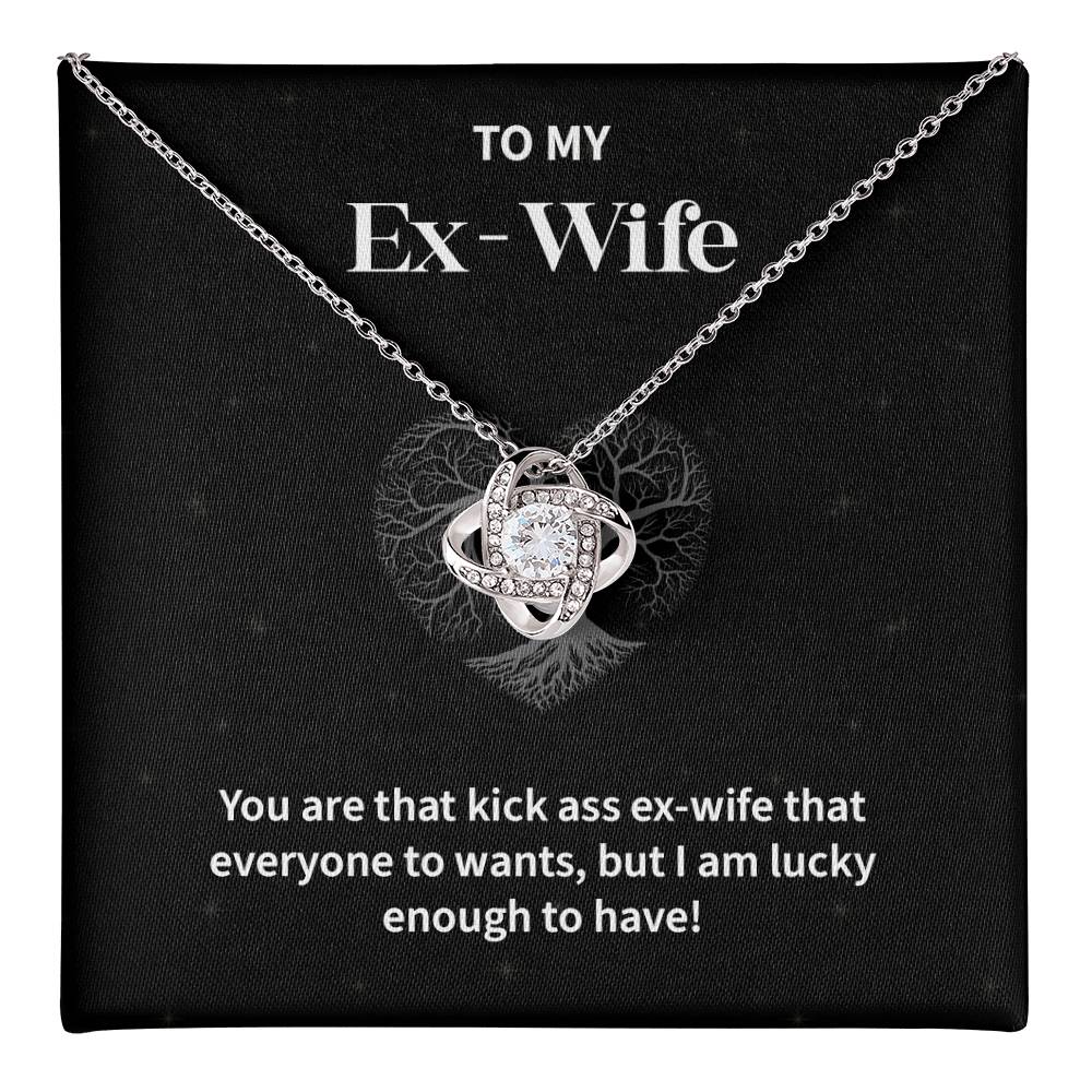 To My EX- Wife Gifts Beautiful Love Knot Necklace with Card for Ex-Wif