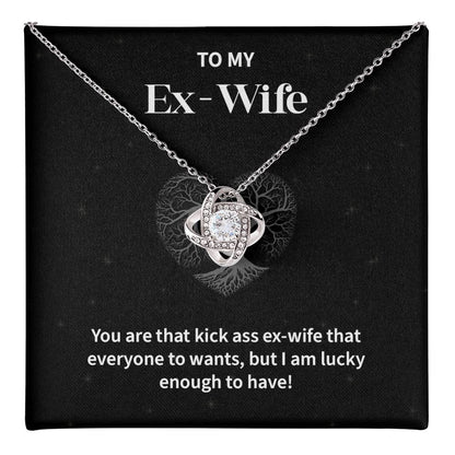 To My EX- Wife Gifts Beautiful Love Knot Necklace with Card for Ex-Wif