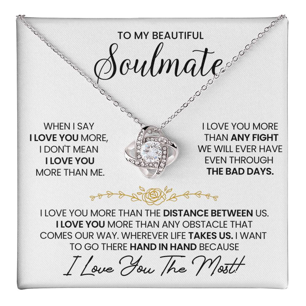 To My Soulmate Love Knot Necklace – I Love You More — product image 18