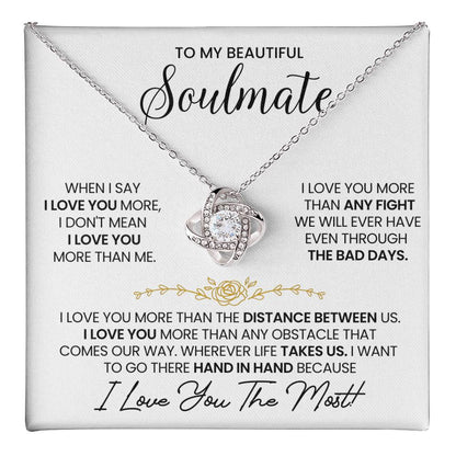To My Soulmate Love Knot Necklace – I Love You More — product thumbnail 18
