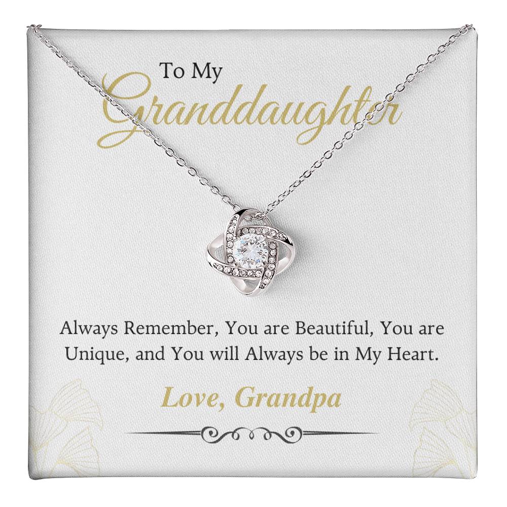 To My Beautiful Granddaughter Love Knot Necklace – Always Remember — product image 36