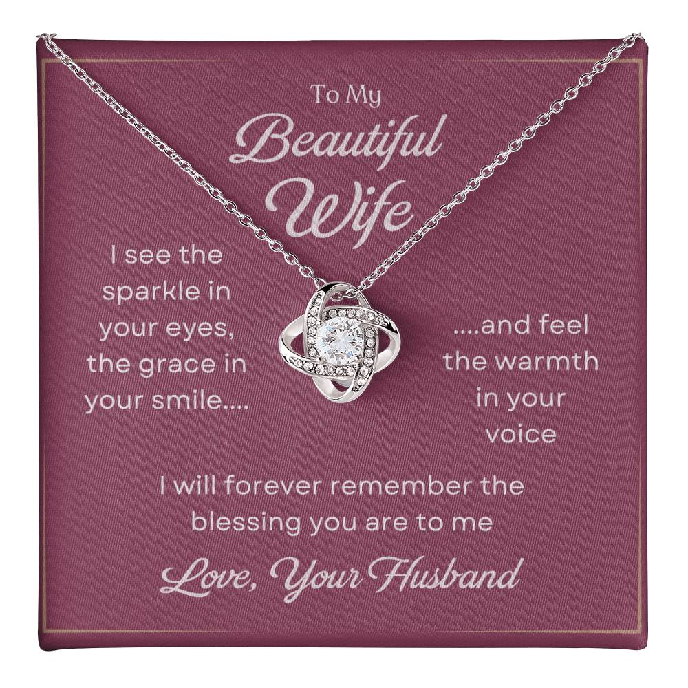 To My Beautiful Wife Love Knot Necklace – My Greatest Blessing — product image 18