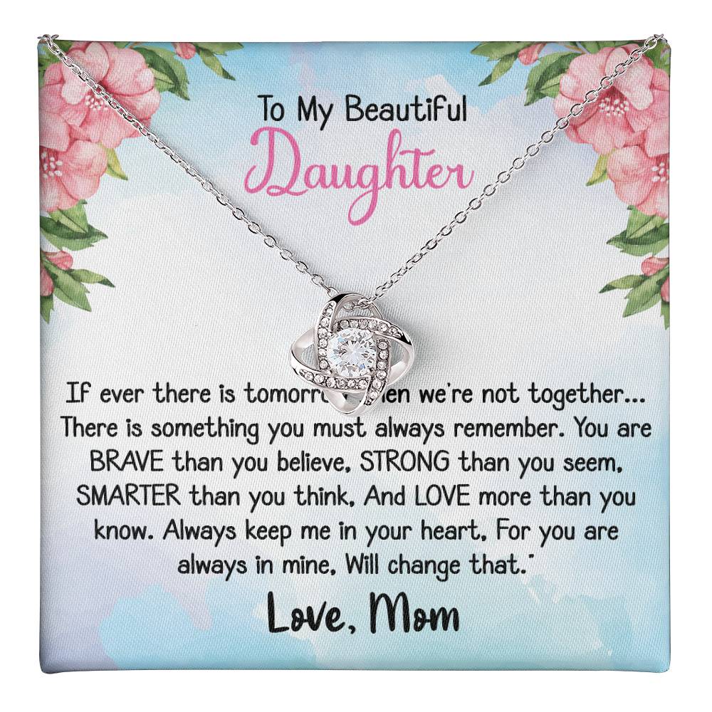 To my Daughter - Love Knot Necklace Gift for Daughter from Dad or Mom 