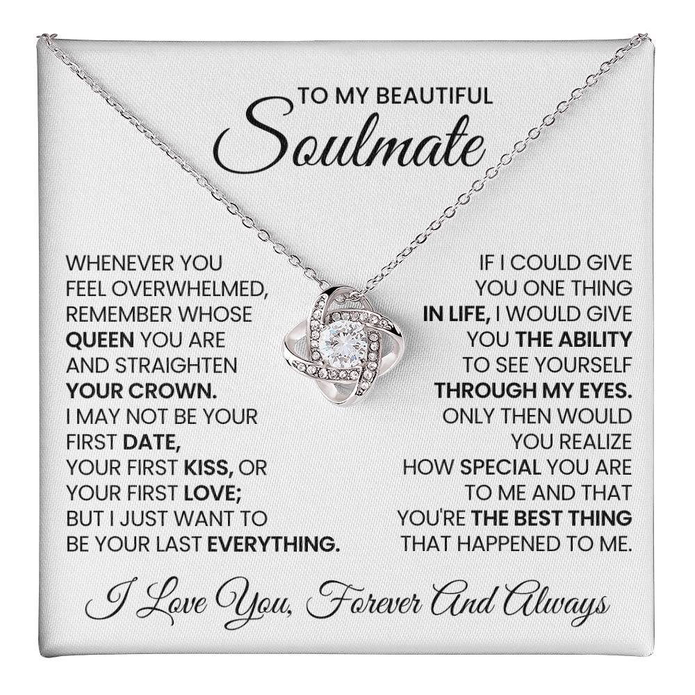 To My Beautiful Soulmate Love Knot Necklace – Straighten Your Crown — product image 1