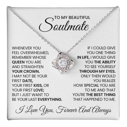 To My Beautiful Soulmate Love Knot Necklace – Straighten Your Crown — product thumbnail 1