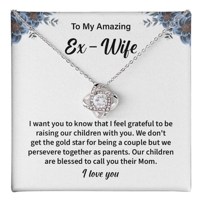 To My Amazing EX Wife Gifts Beautiful Love Knot Necklace with Card for