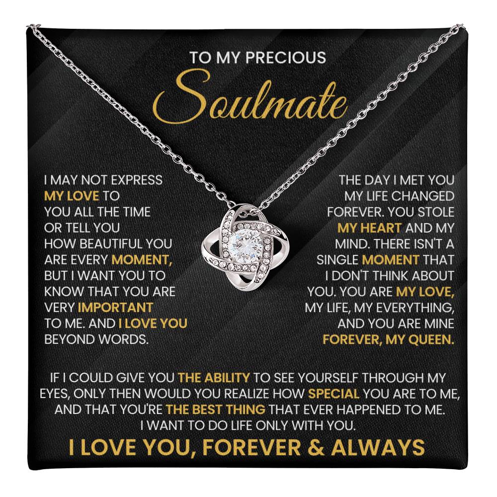 To My Precious Soulmate Love Knot Necklace – You Stole My Heart — product image 36