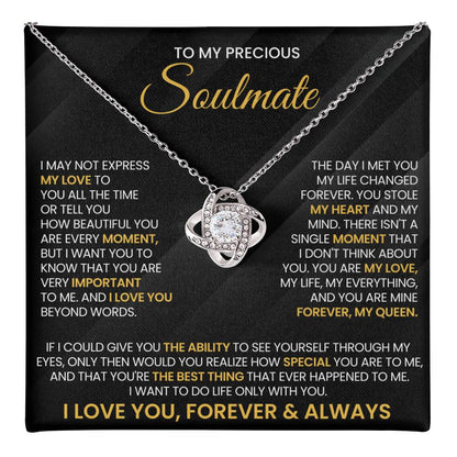To My Precious Soulmate Love Knot Necklace – You Stole My Heart — product thumbnail 36
