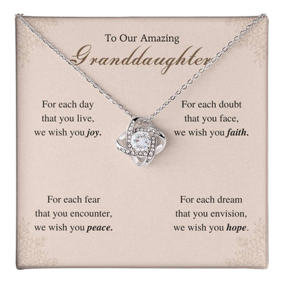 To Our Amazing Granddaughter Love Knot Necklace – Joy, Faith, Peace & Hope — product thumbnail 38