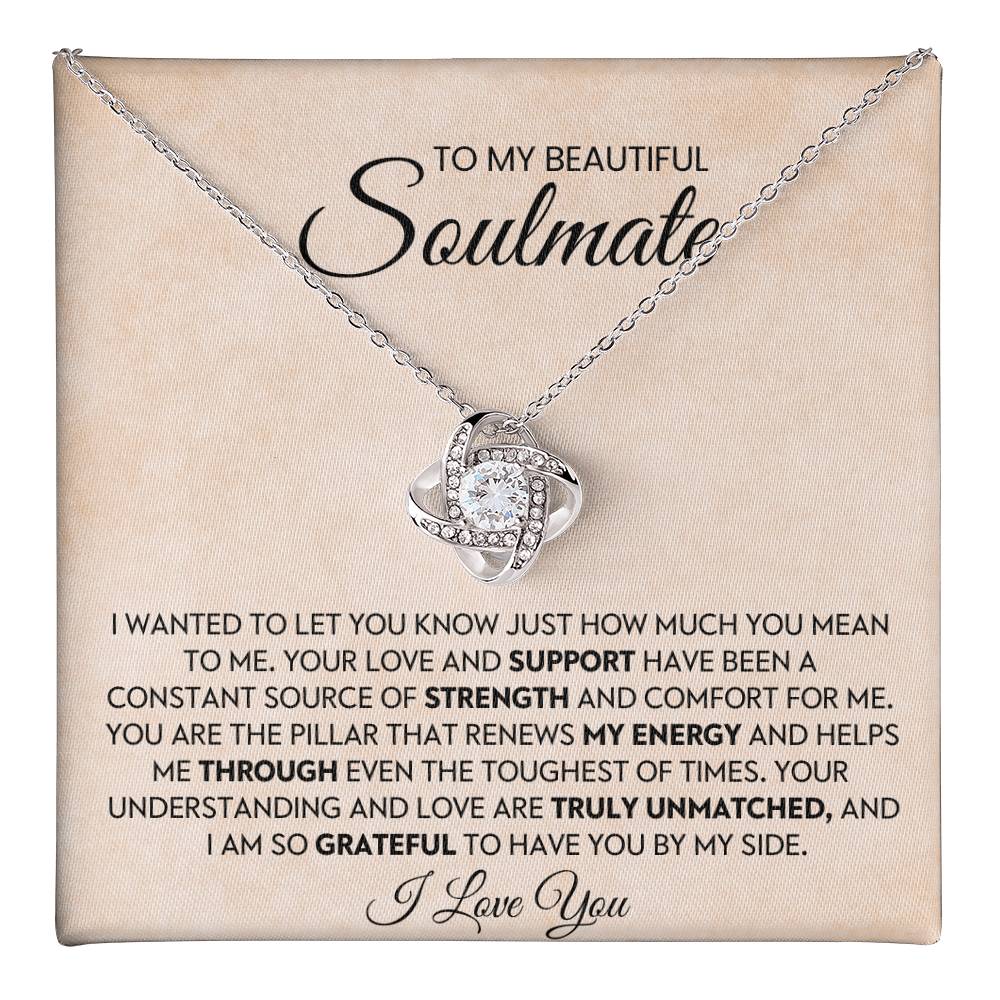 To My Beautiful Soulmate Love Knot Necklace – My Pillar of Strength — product image 1