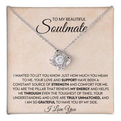 To My Beautiful Soulmate Love Knot Necklace – My Pillar of Strength — product thumbnail 1