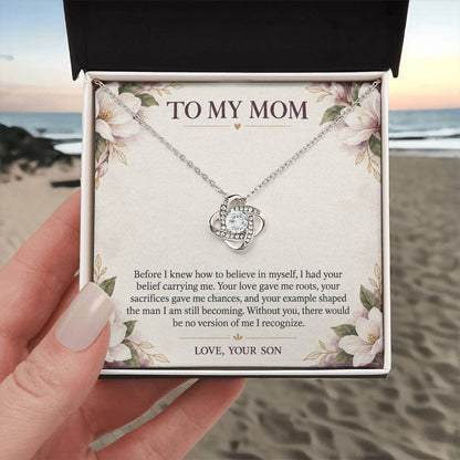 Love Knot Necklace for Mom from Son – Without You There Is No Me — product thumbnail 3