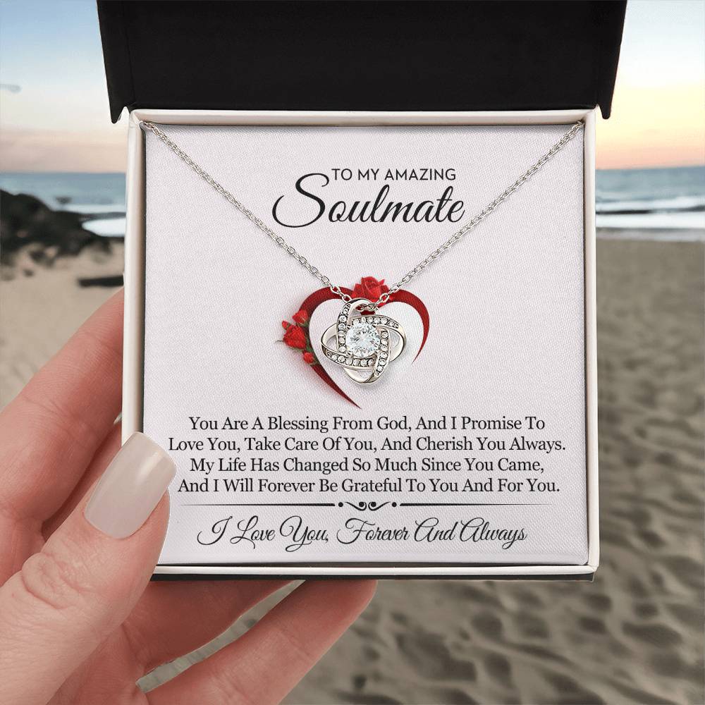 To My Amazing Soulmate Love Knot Necklace – Blessing From God — product image 3