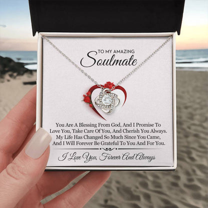 To My Amazing Soulmate Love Knot Necklace – Blessing From God — product thumbnail 3