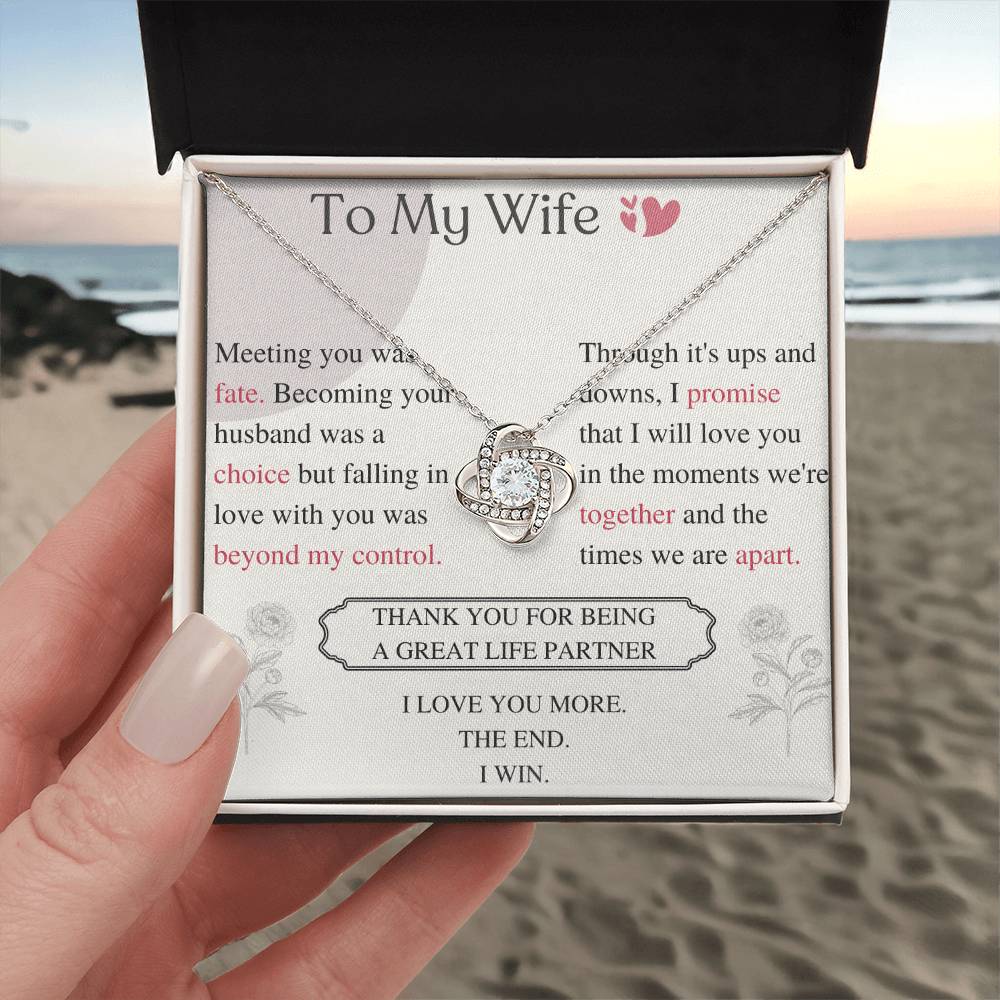To My Wife Love Knot Necklace – My Great Life Partner