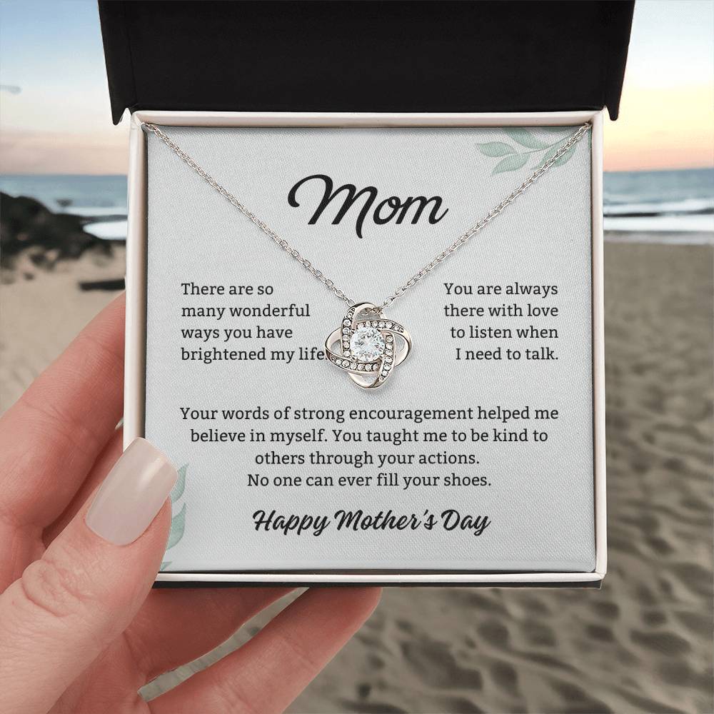 Mom Love Knot Necklace – Your Encouragement Made Me Strong