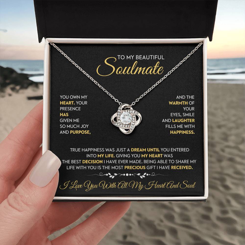 To My Beautiful Soulmate Love Knot Necklace – My Heart's Joy — product image 2