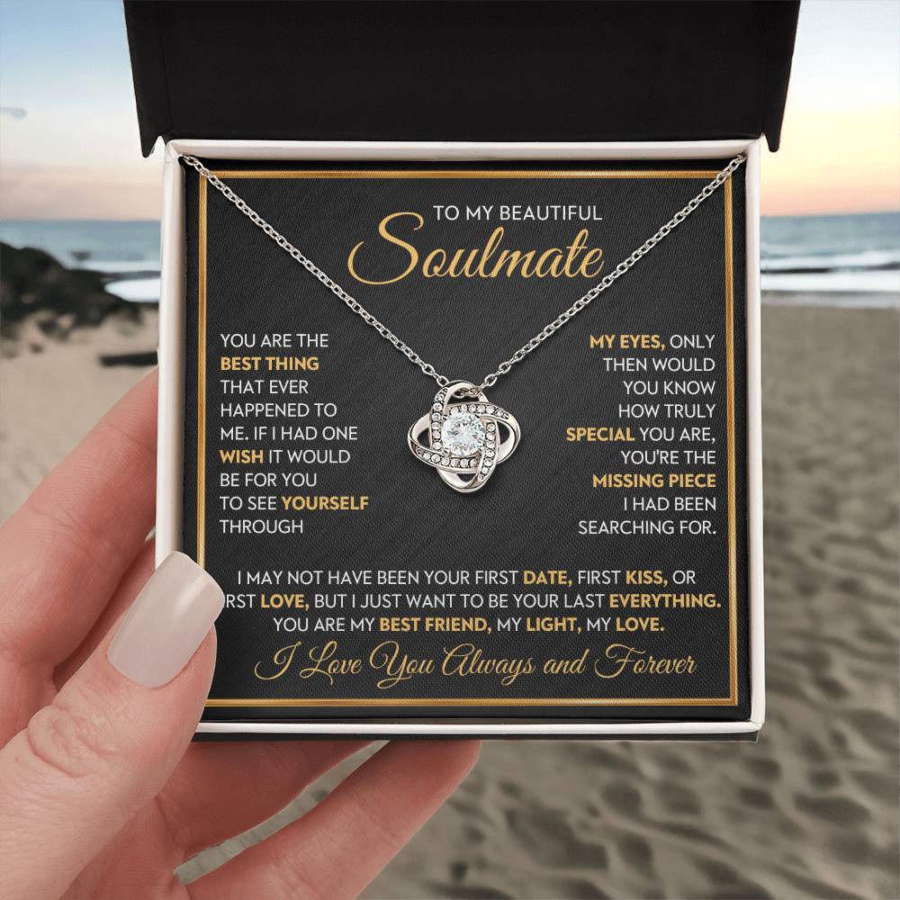 To My Beautiful Soulmate Love Knot Necklace – Missing Piece — product image 3