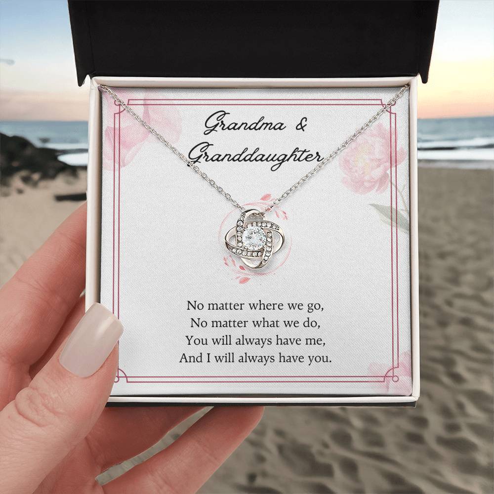 To My Granddaughter Love Knot Necklace – No Matter Where We Go — product image 2