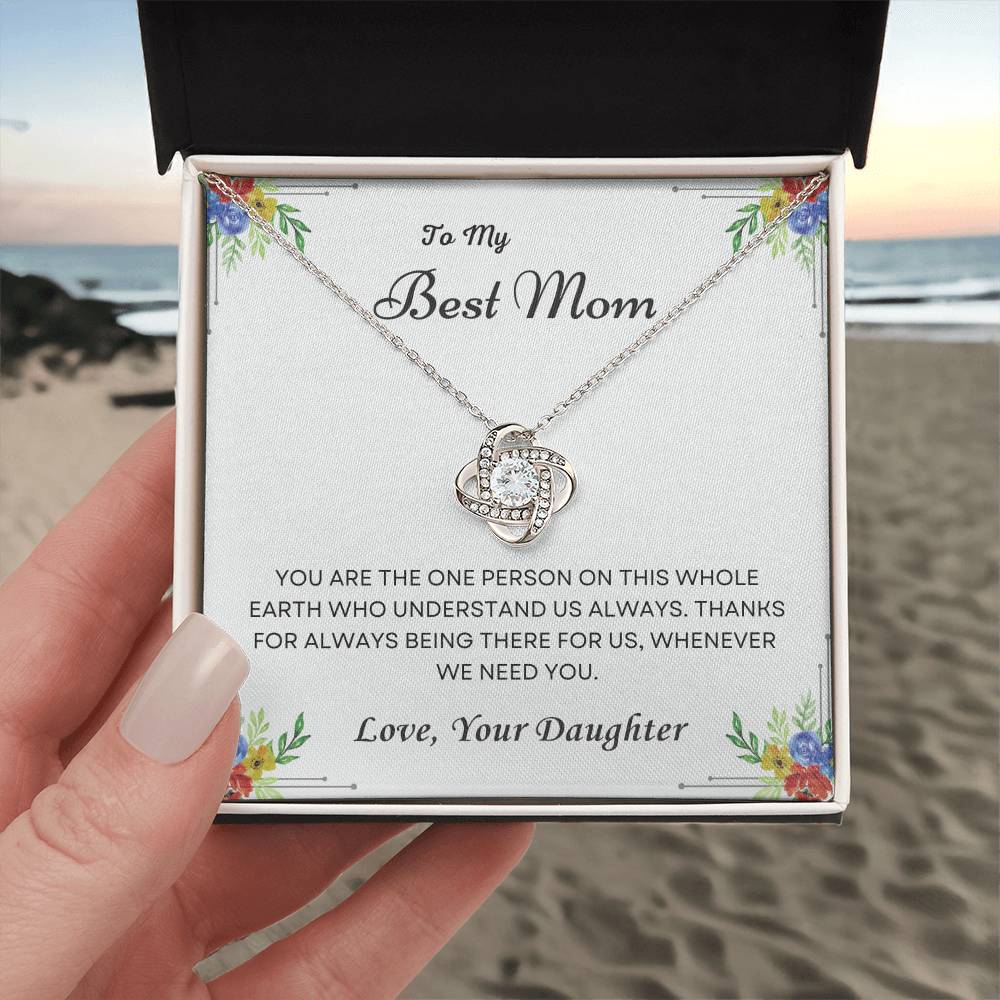 To My Mom Love Knot Necklace – You Are One of a Kind — product image 3