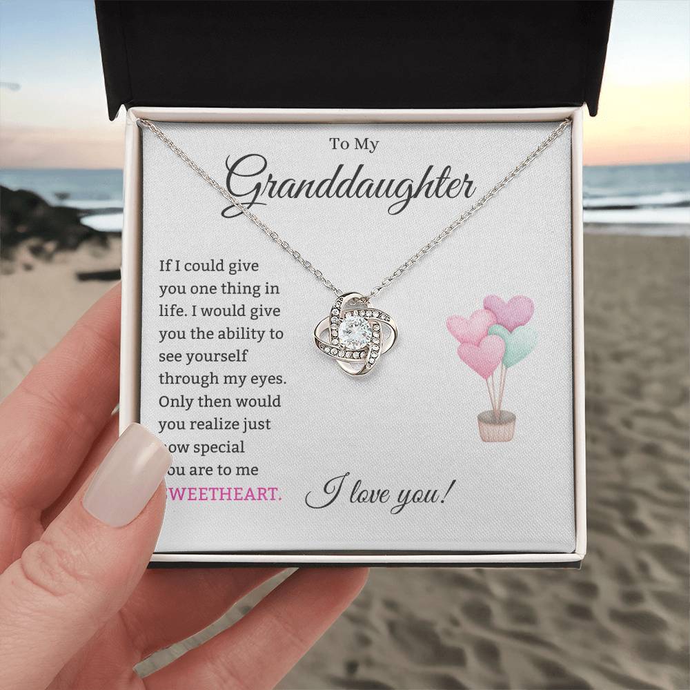 To My Granddaughter Love Knot Necklace – If I Could Give You — product image 2