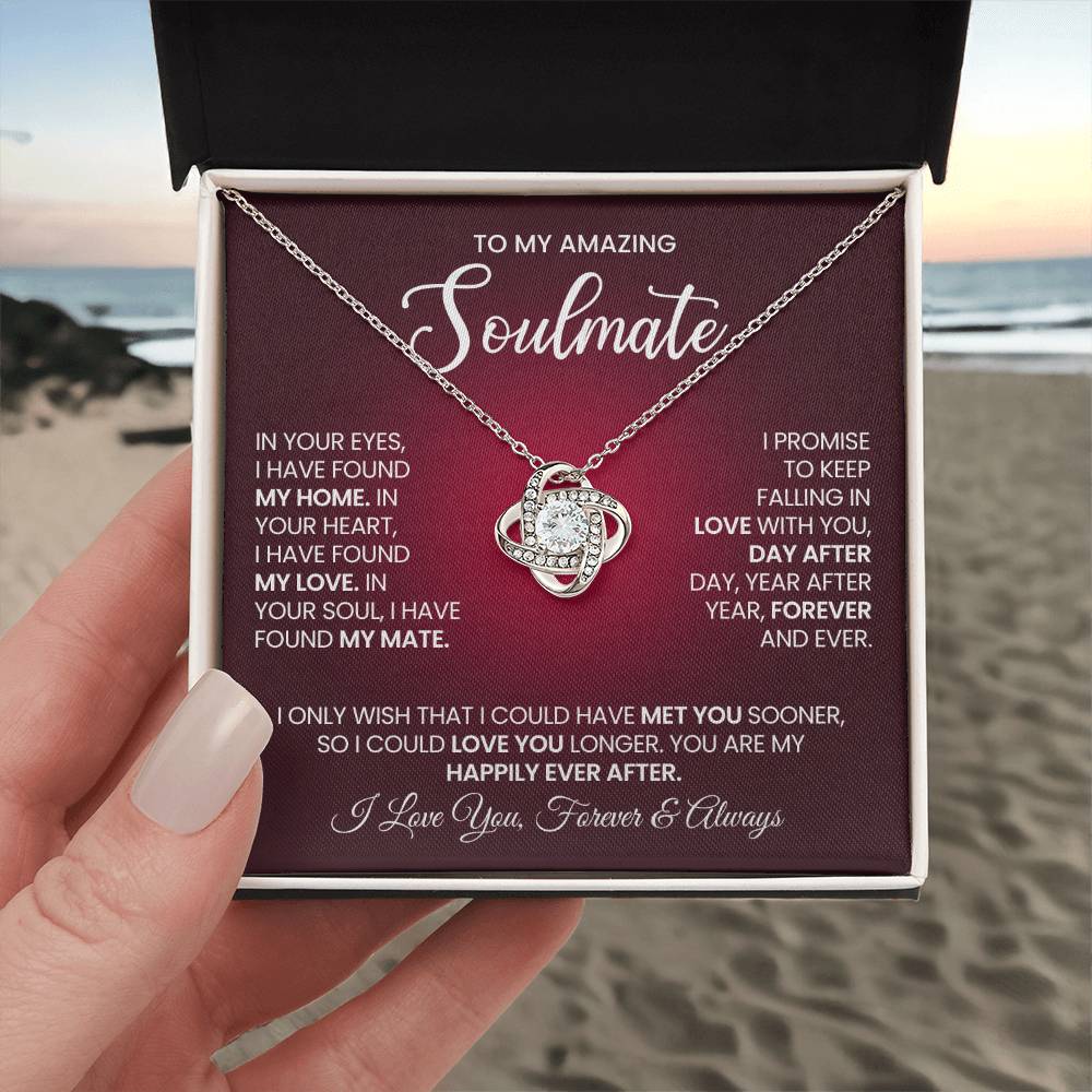 To My Amazing Soulmate Love Knot Necklace – My Happily Ever After — product image 3