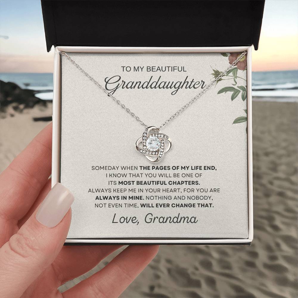 To My Beautiful Granddaughter Love Knot Necklace – My Beautiful Chapter — product image 3