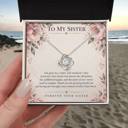 Love Knot Necklace for Sister from Sister – My Built-In Best Friend — product thumbnail 3