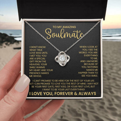 To My Amazing Soulmate Love Knot Necklace – Gift From Heaven — product thumbnail 3