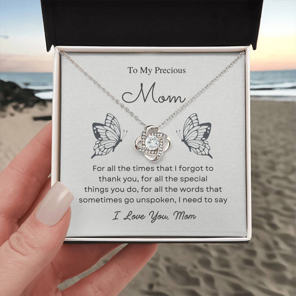 To My Mom Love Knot Necklace – Words That Go Unspoken