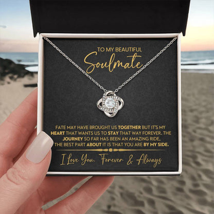 To My Beautiful Soulmate Love Knot Necklace – Forever and Always — product thumbnail 2