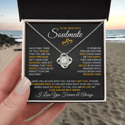 To My Beautiful Soulmate Love Knot Necklace – Precious Gift — product thumbnail 3