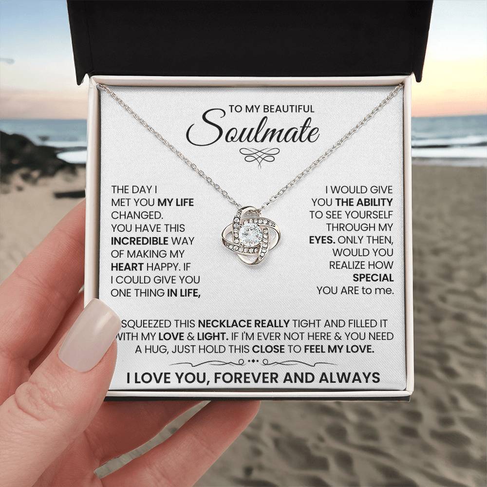 To My Beautiful Soulmate Love Knot Necklace – My Heart's Happiness — product image 3