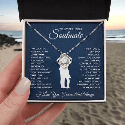 To My Lovely Wife Love Knot Necklace – Love You Longer — product thumbnail 3