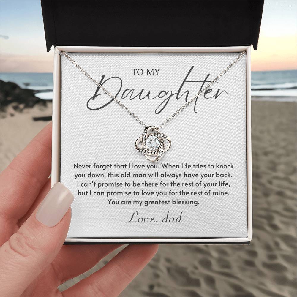 To My Daughter Love Knot Necklace – Greatest Blessing Gift from Dad