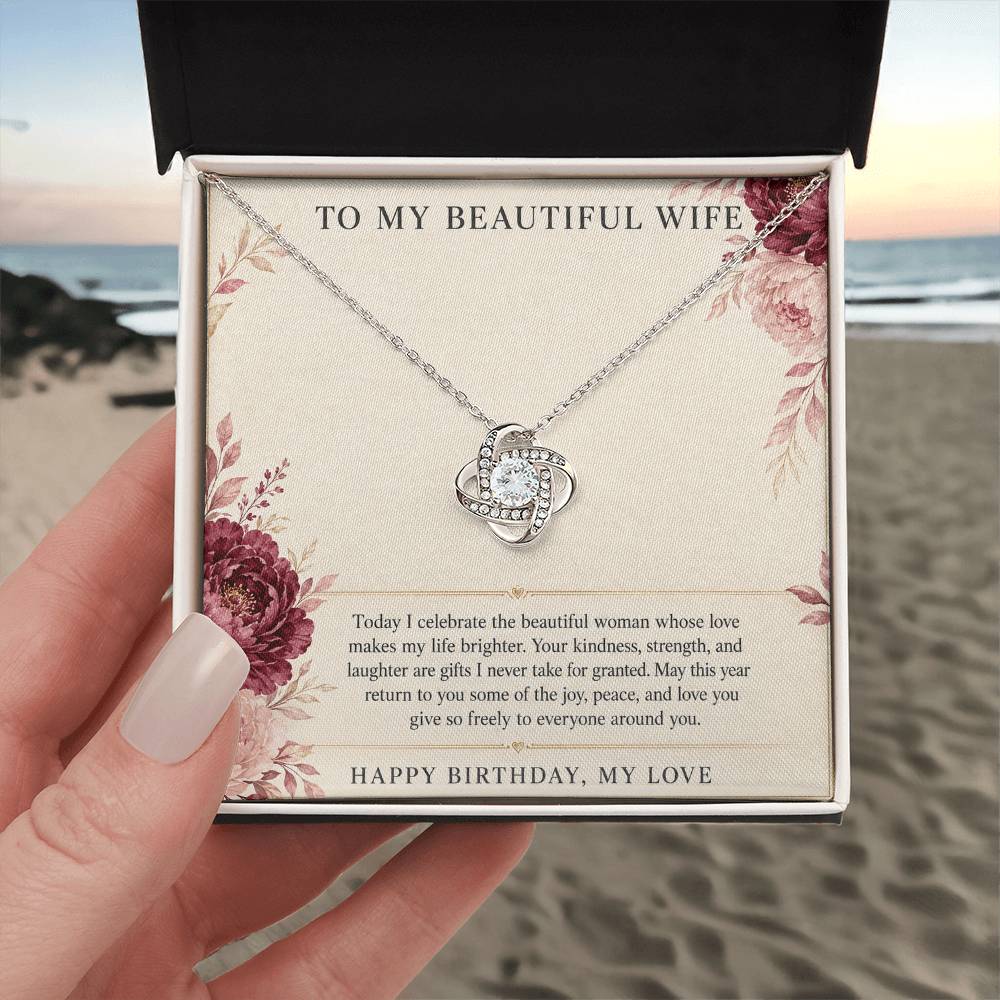 Love Knot Necklace for Wife – Birthday Love for My Beautiful Wife — product image 3