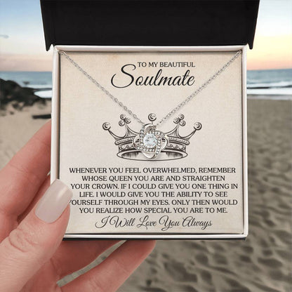 To My Beautiful Soulmate Love Knot Necklace – See Yourself Through My Eyes — product thumbnail 2