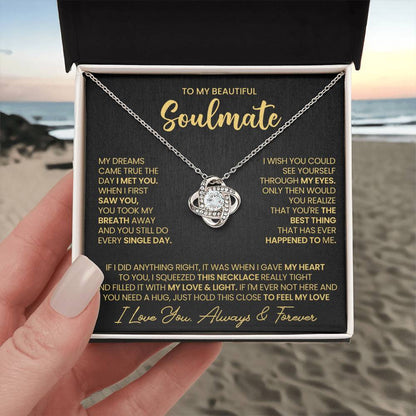 To My Soulmate Love Knot Necklace – Dreams Came True — product thumbnail 3