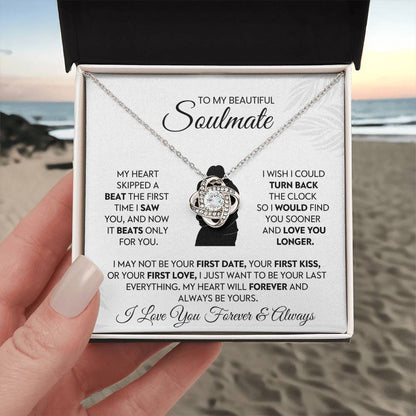 To My Beautiful Soulmate Love Knot Necklace – Love You Longer — product thumbnail 3