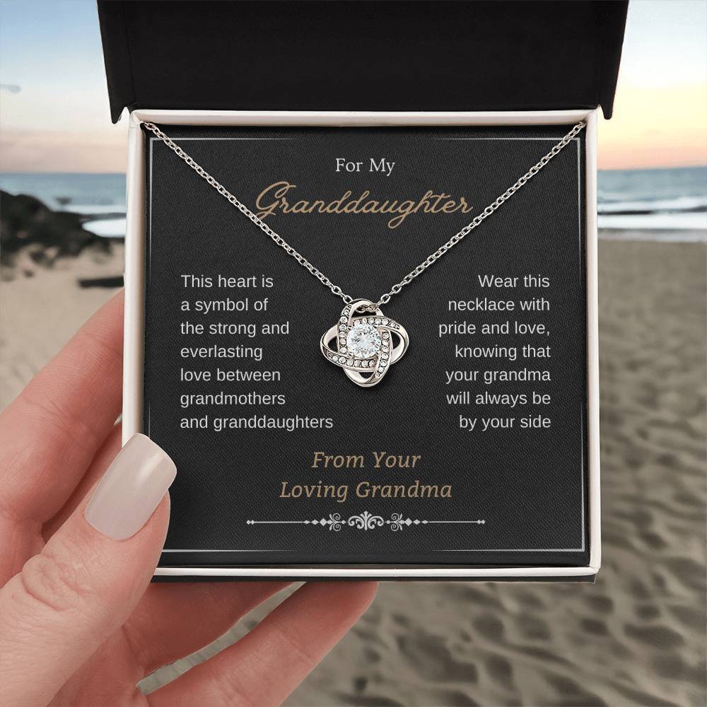 To My Granddaughter Love Knot Necklace – This Heart Is a Symbol — product image 2