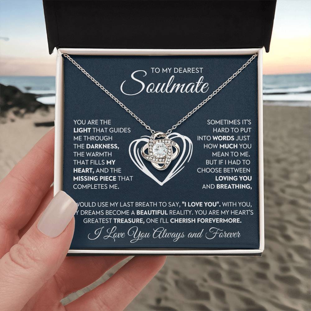 To My Dearest Soulmate Love Knot Necklace – You Complete Me — product image 3