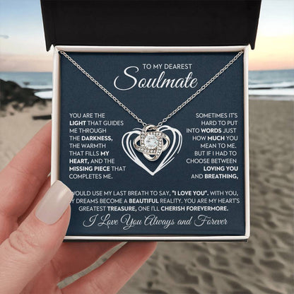 To My Dearest Soulmate Love Knot Necklace – You Complete Me — product thumbnail 3