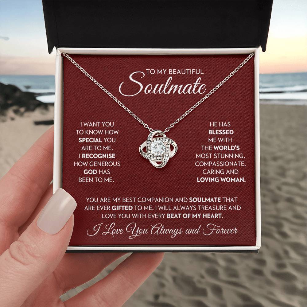To My Beautiful Soulmate Love Knot Necklace – My Blessed Gift — product image 3