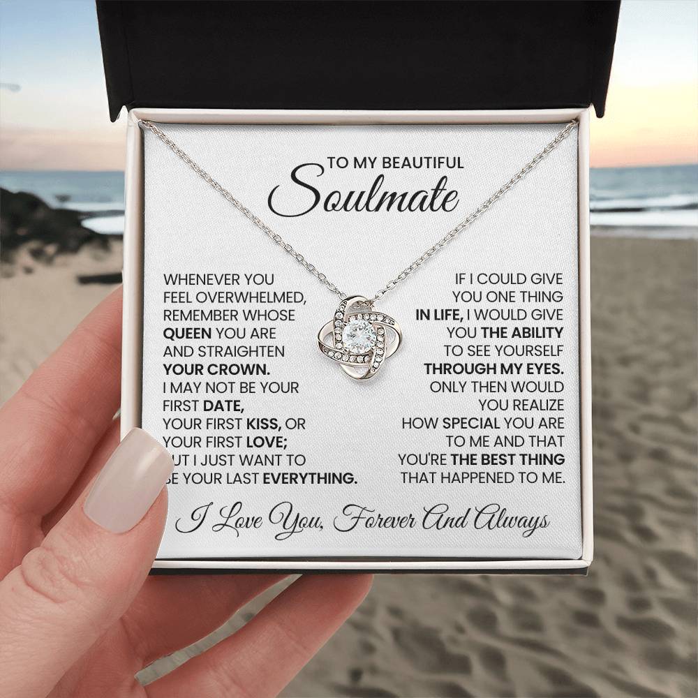 To My Beautiful Soulmate Love Knot Necklace – Straighten Your Crown — product image 3