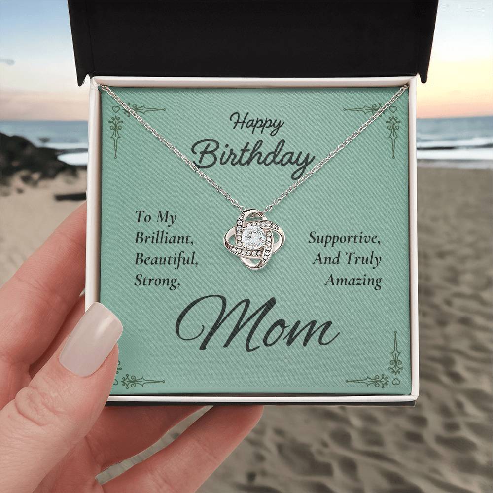 Birthday Love Knot Necklace for Mom – Brilliant & Strong