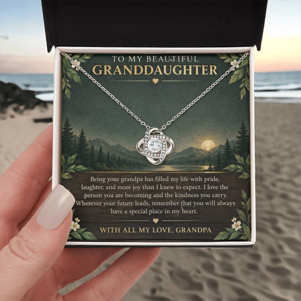Love Knot Necklace for Granddaughter – Grandpa's Greatest Joy — product image 2