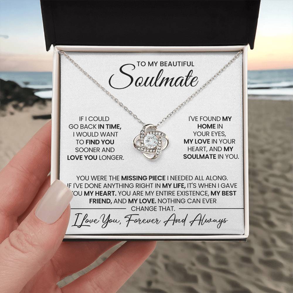 To My Soulmate Love Knot Necklace – Missing Piece — product image 3