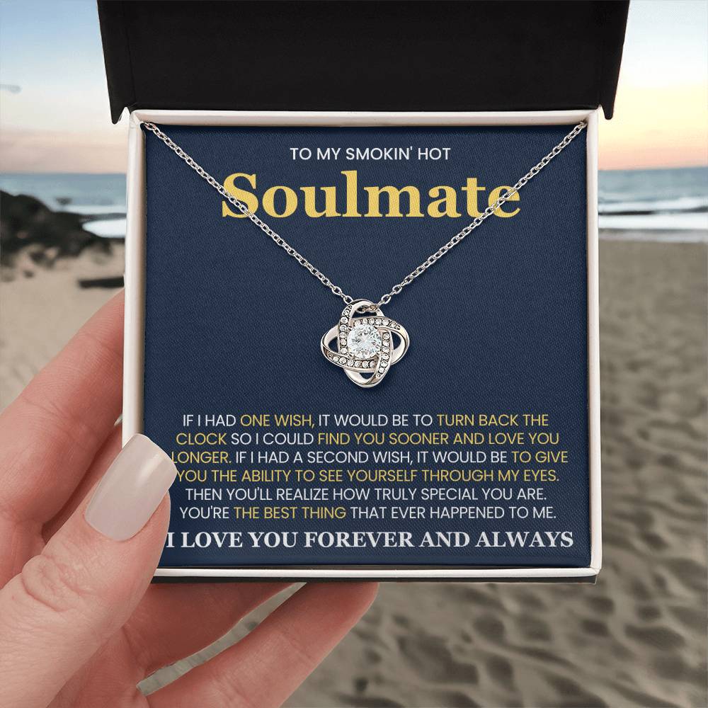 To My Smokin' Hot Soulmate Love Knot Necklace – Love You Longer — product image 3