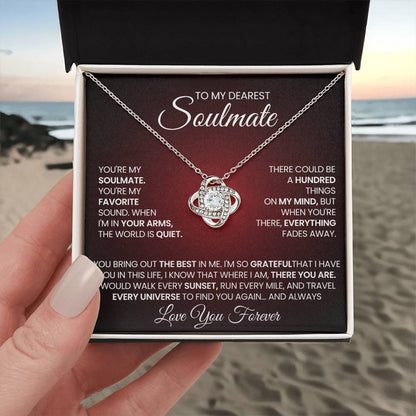 To My Dearest Soulmate Love Knot Necklace – My Favorite Sound — product thumbnail 3